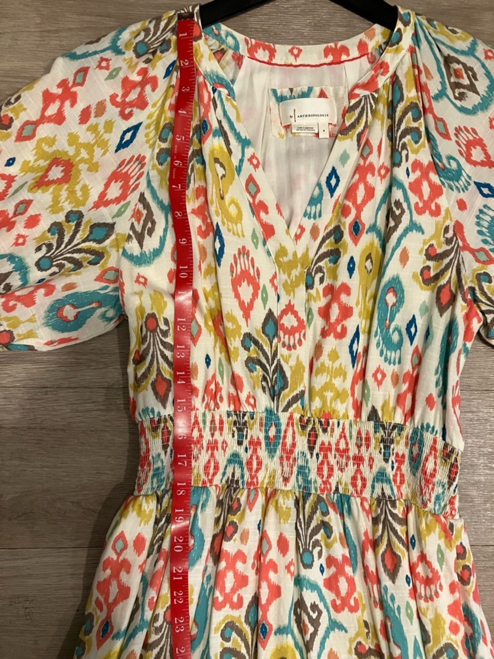 Anthropologie Multi-Color Smocked-Waist Midi Dress - Picture 7 of 9